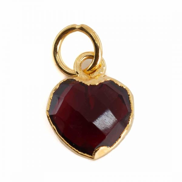 Pandantiv mini inima granat 1 cm, piatra lunii ianuarie, birthstone, pietre semipretioase - druzy.ro 1 