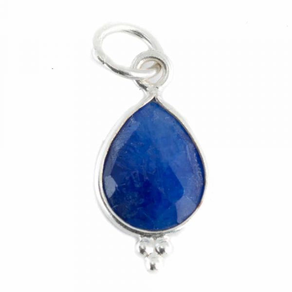 Pandantiv safir 1 cm, argint, piatra lunii septembrie, birthstone, pietre semipretioase - druzy.ro 1 