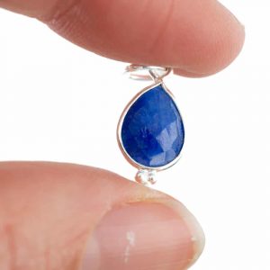 Pandantiv safir 1 cm, argint, piatra lunii septembrie, birthstone, pietre semipretioase - druzy.ro 2 