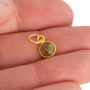 Pandantiv peridot 0.6 cm,  piatra lunii august, birthstone, pietre semipretioase - druzy.ro 2 
