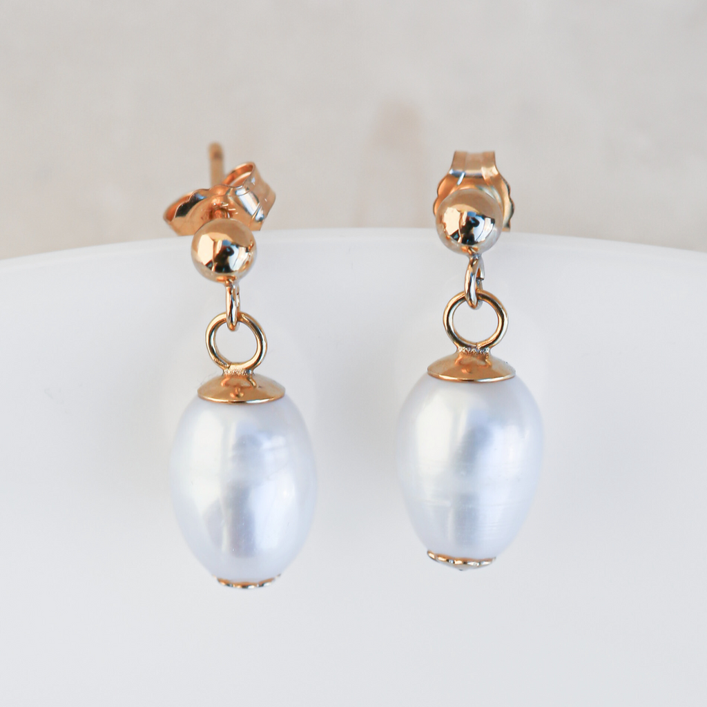 Cercei perle naturale, aur filat - Soul Pearl #2, pietre semipretioase - druzy.ro 4 