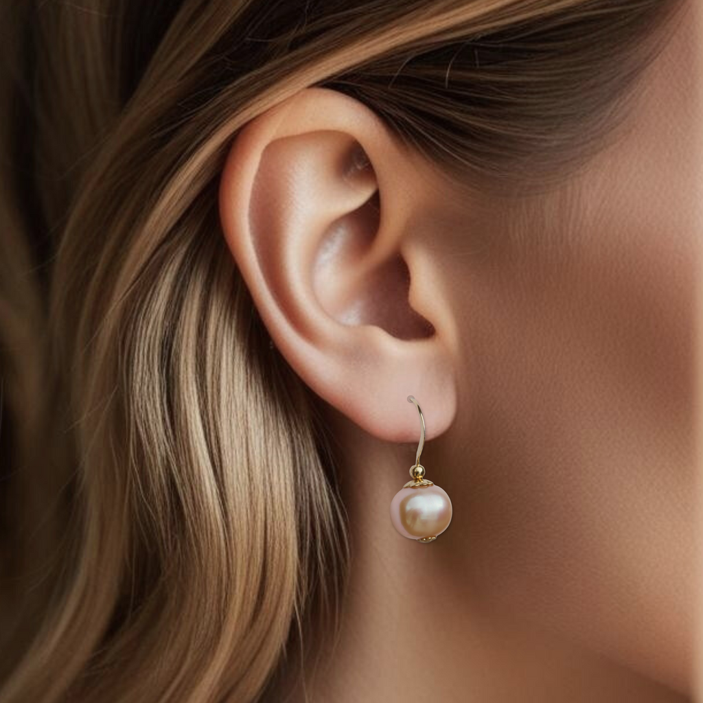 Cercei perle naturale, aur filat - Soul Pearl #3, pietre semipretioase - druzy.ro 11 