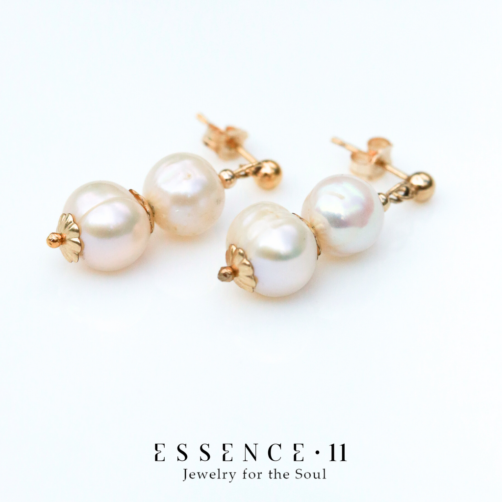 Cercei perle naturale, aur filat - Soul Pearl #8, pietre semipretioase - druzy.ro 6 