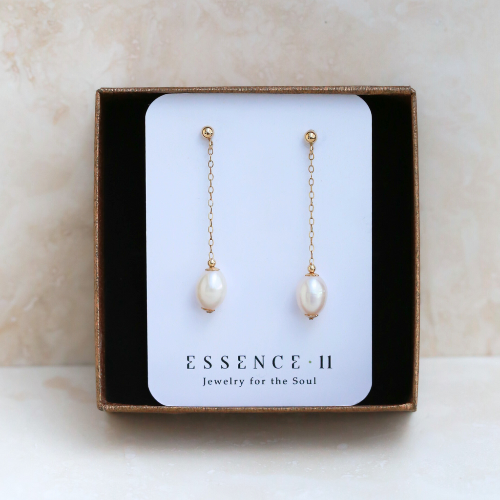 Cercei perle naturale, aur filat - Soul Pearl #5, pietre semipretioase - druzy.ro 8 