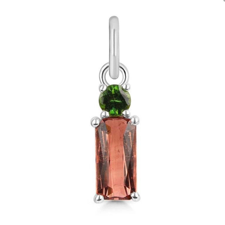 Pandantiv turmalina roz, verde, argint, druzy.ro, pietre semipretioase 1