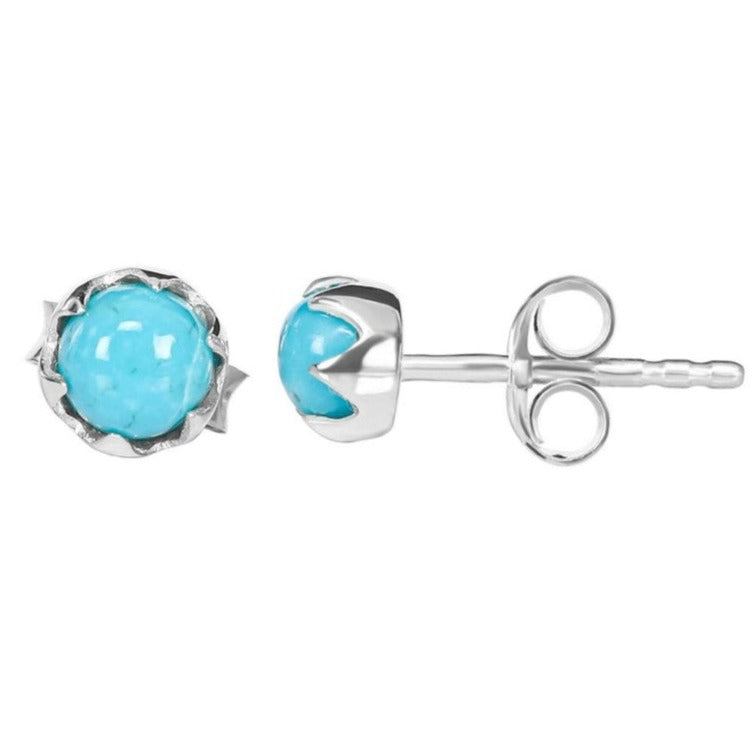 Cercei stud turcoaz din argint 4 mm, druzy.ro, pietre semipretioase 2