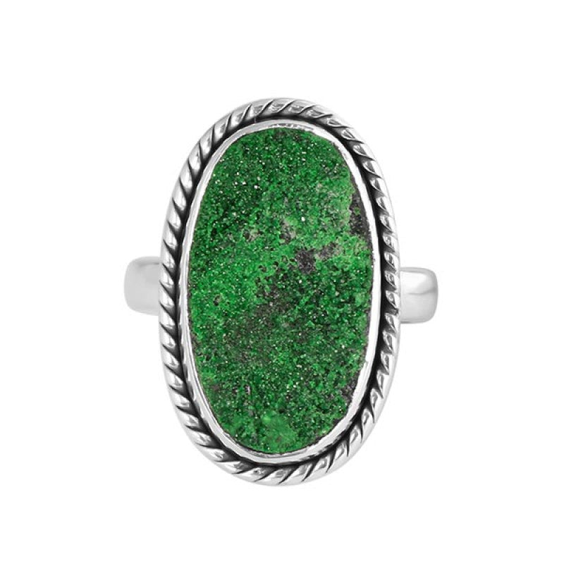 Inel Uvarovit din argint model 4, pietre semipretioase - druzy.ro 3 