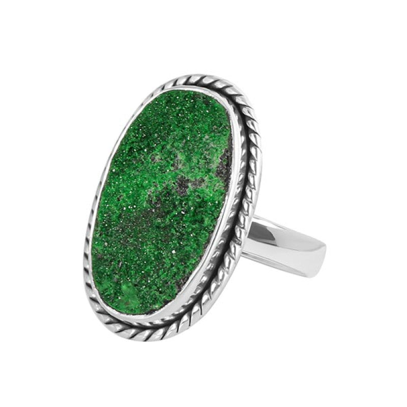Inel Uvarovit din argint model 4, pietre semipretioase - druzy.ro 4 