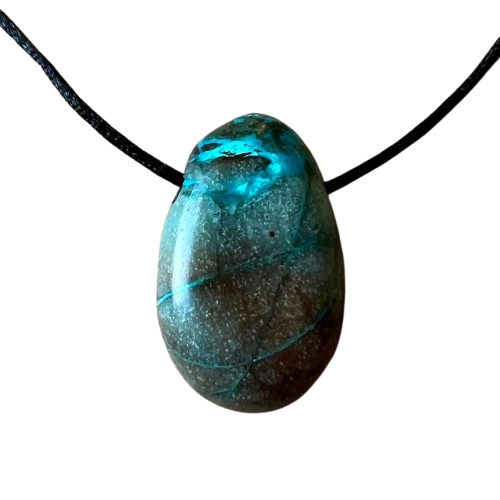 Colier pandantiv crisocola DROP, pietre semipretioase - druzy.ro 3 