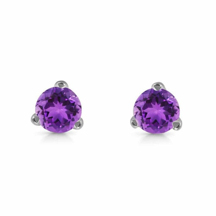 Cercei stud ametist argint 6 mm Round/3, druzy.ro, pietre semipretioase 3