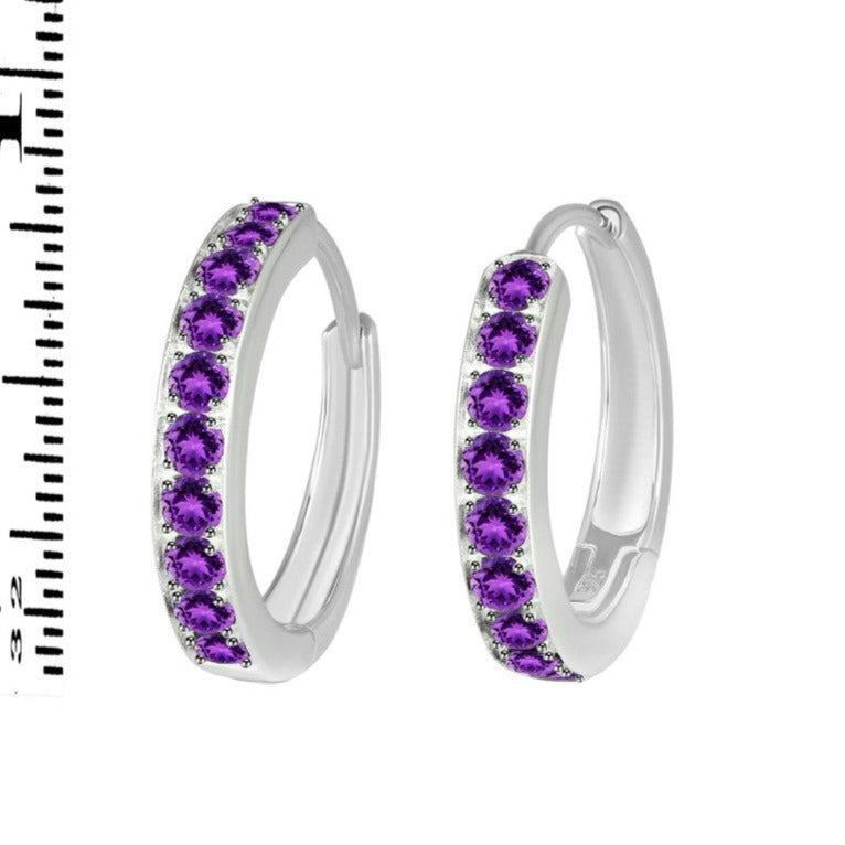 Cercei ametist argint HOOP, druzy.ro, pietre semipretioase 4