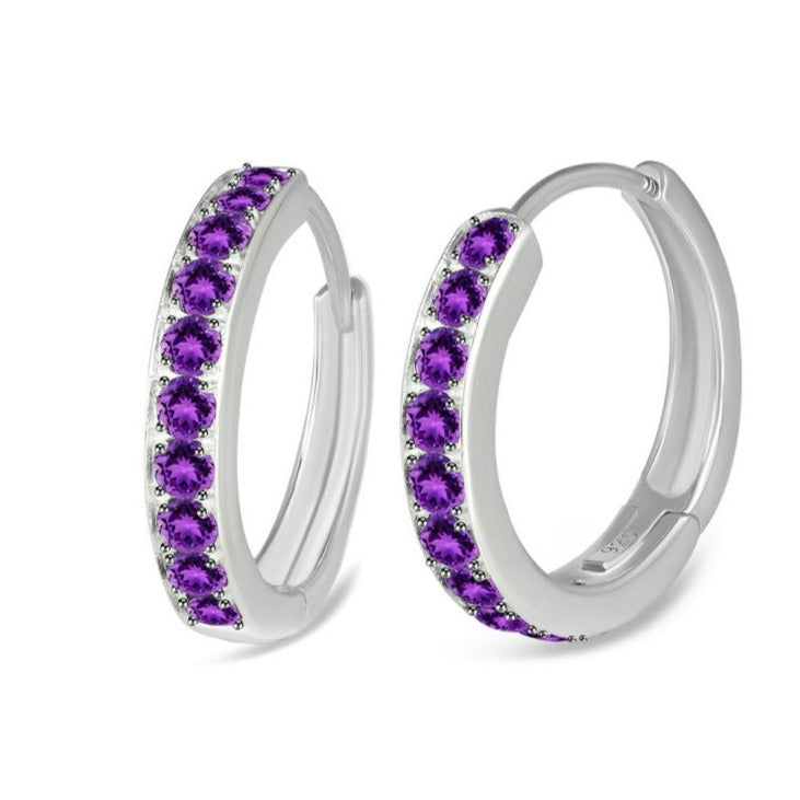 Cercei ametist argint HOOP, druzy.ro, pietre semipretioase 3