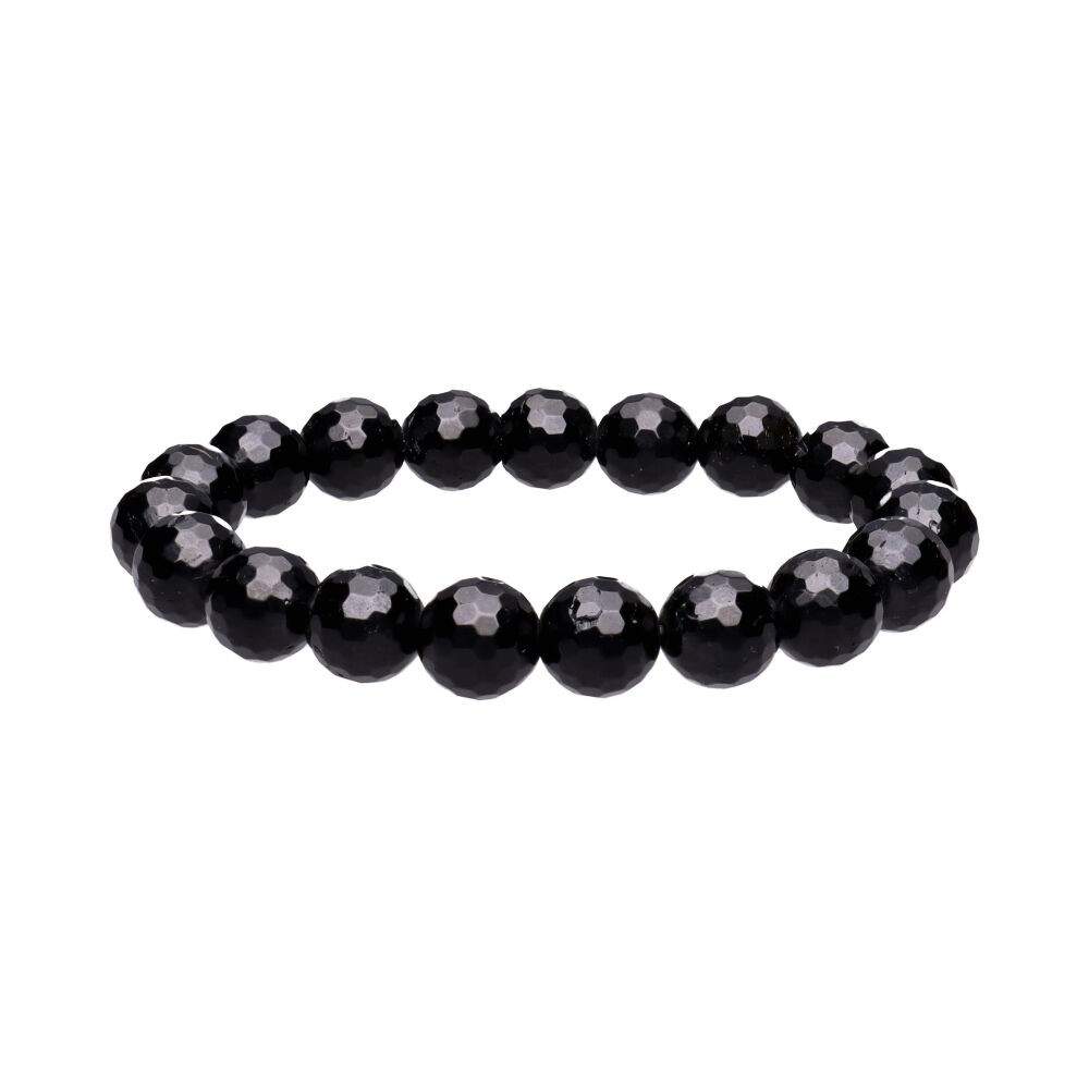Bratara turmalina neagra fatetata 10 mm, pietre semipretioase - druzy.ro 2 