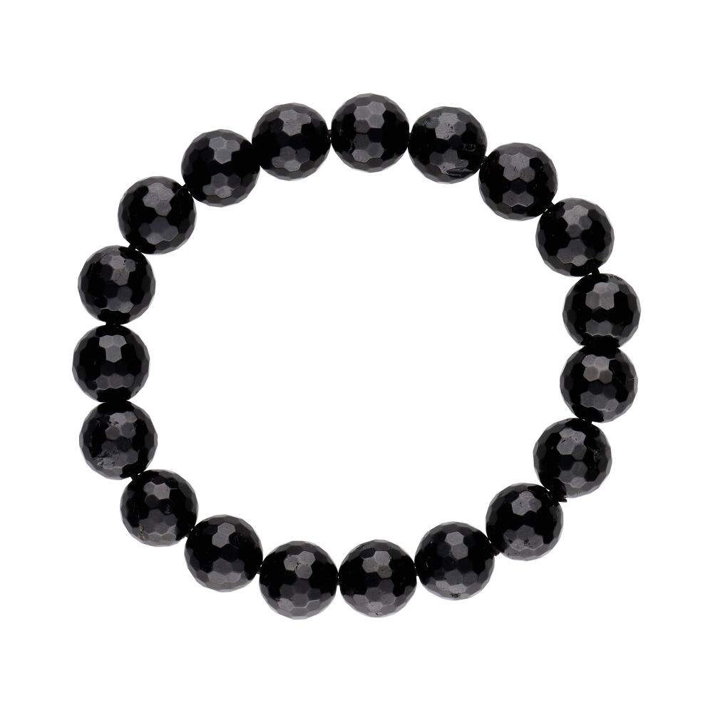 Bratara turmalina neagra fatetata 10 mm, pietre semipretioase - druzy.ro 1 