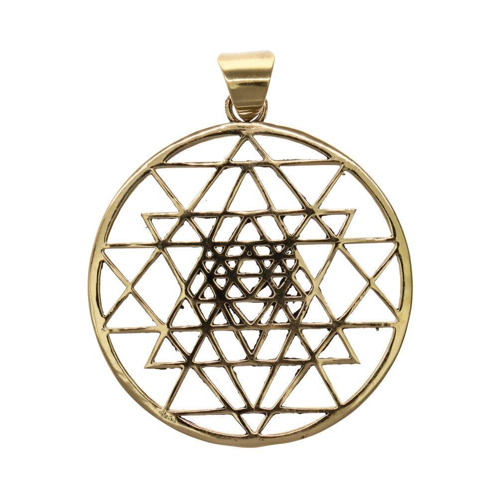 Pandantiv bronz Sri Yantra, pietre semipretioase - druzy.ro 1 