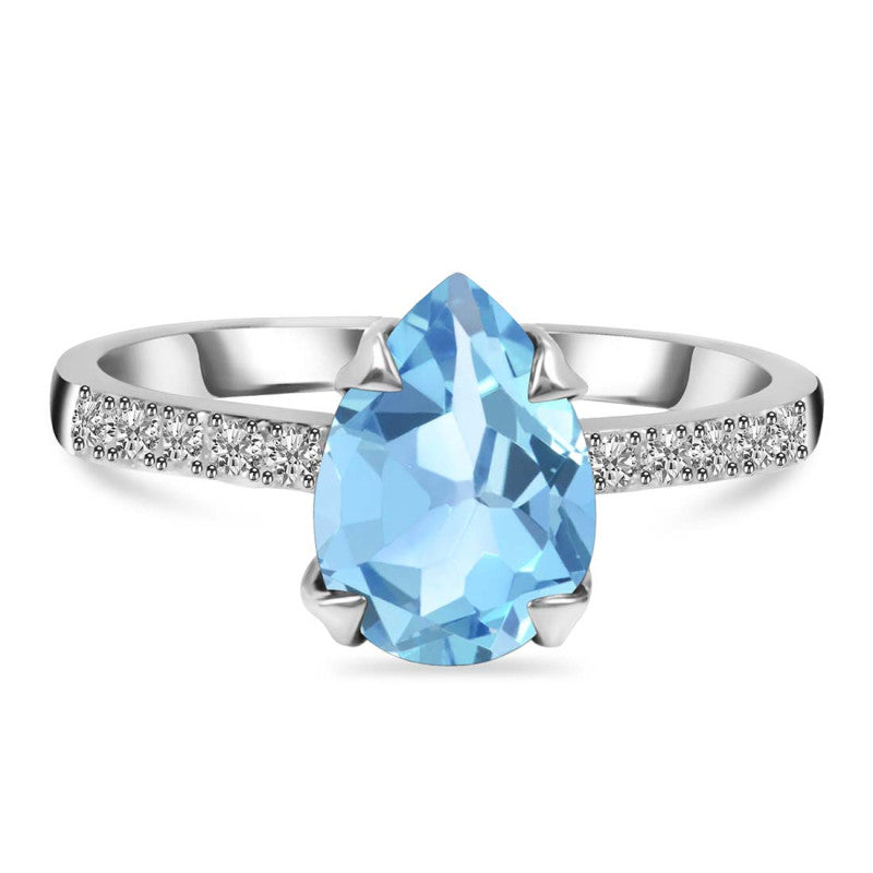 Inel topaz albastru din argint Pear 10 mm, pietre semipretioase - druzy.ro 1 