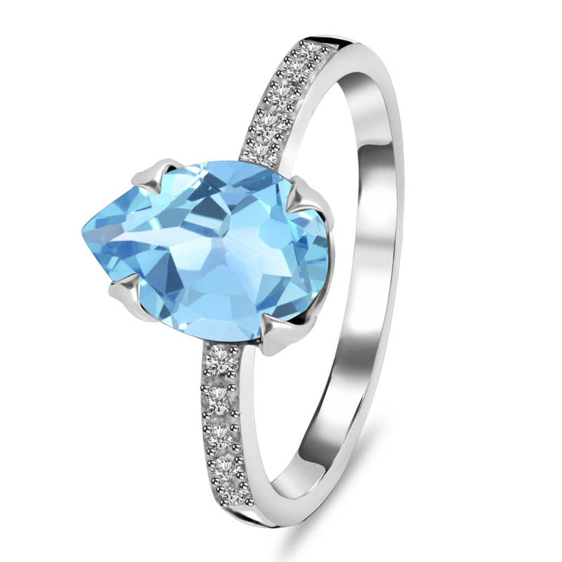Inel topaz albastru din argint Pear 10 mm, pietre semipretioase - druzy.ro 3 