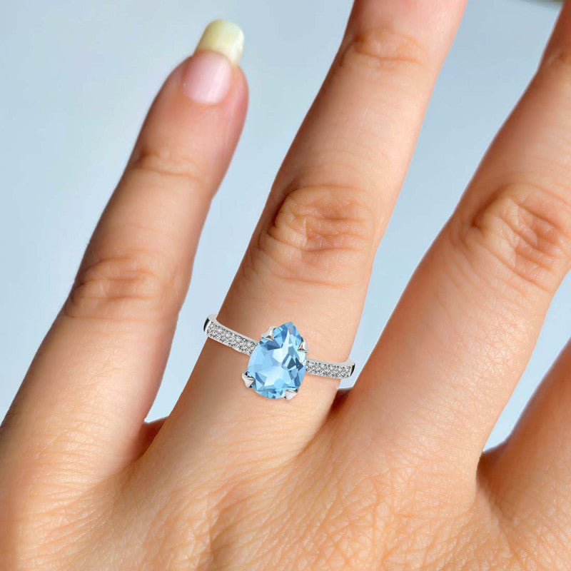 Inel topaz albastru din argint Pear 10 mm, pietre semipretioase - druzy.ro 4 