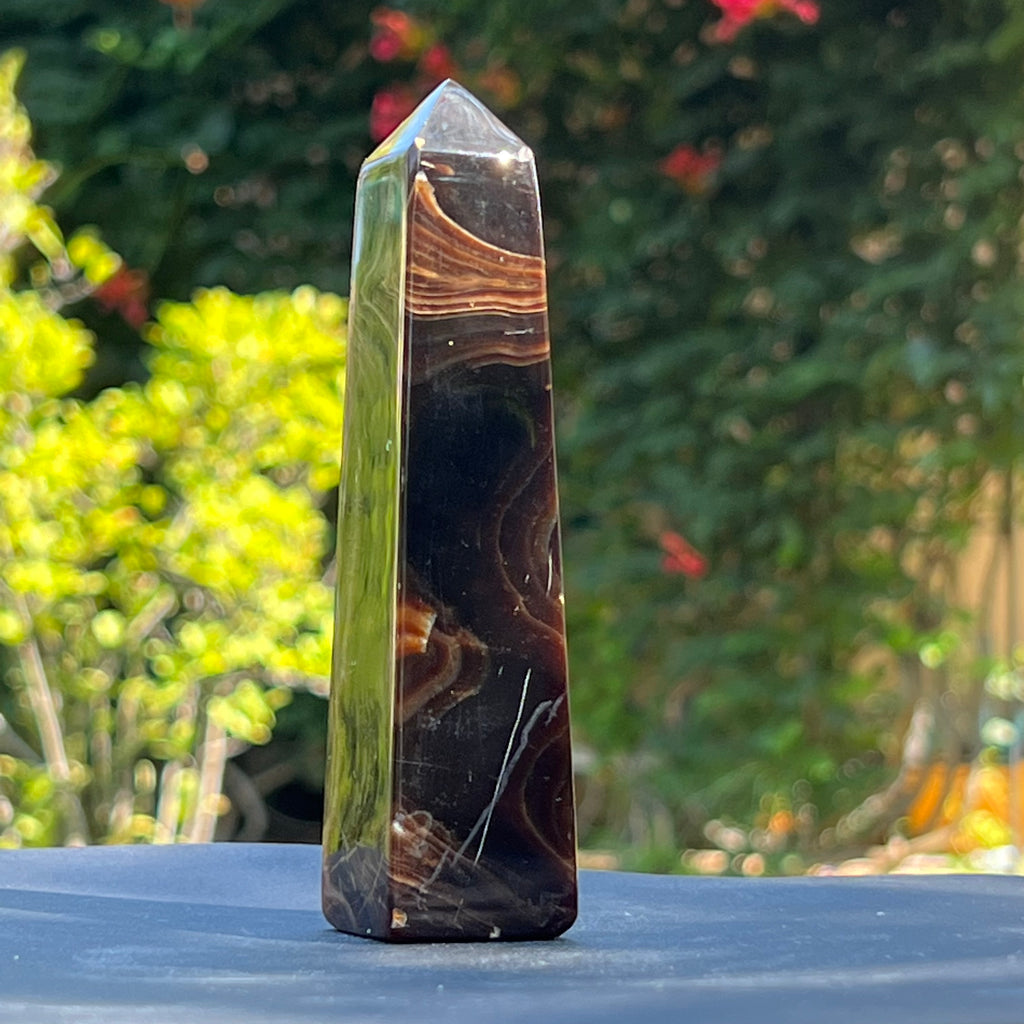 Calcit ciocolata turn/obelisc m3, druzy.ro, cristale 2