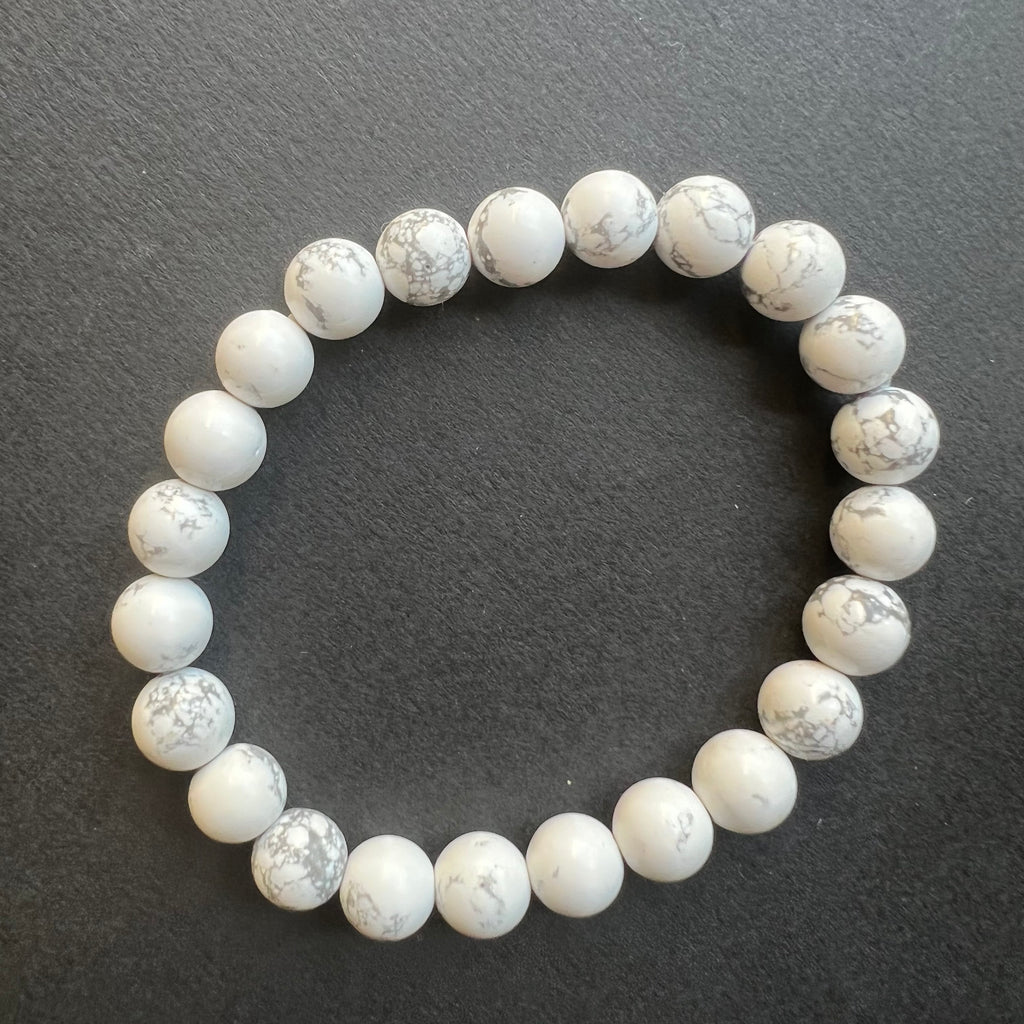 Bratara howlit alb 8 mm, pietre semipretioase, DRUZY.RO 4