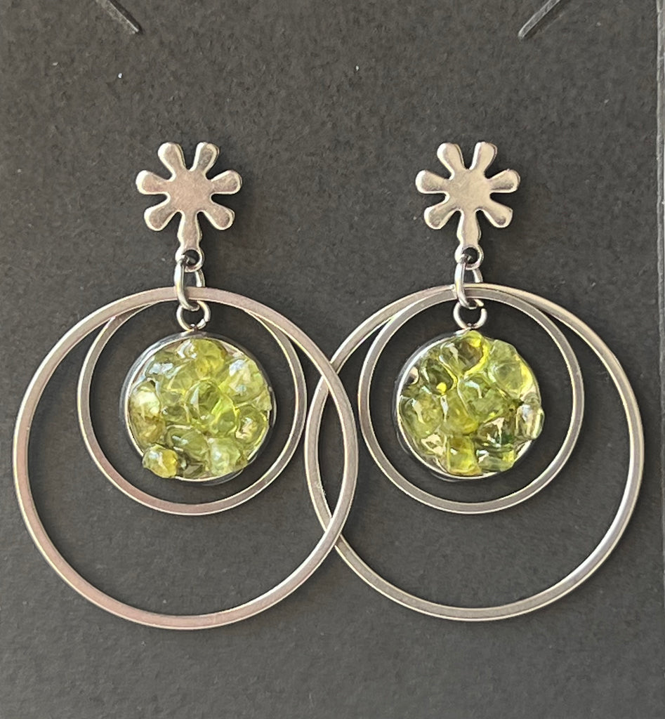 Cercei peridot Cycles, druzy.ro, cristale 1