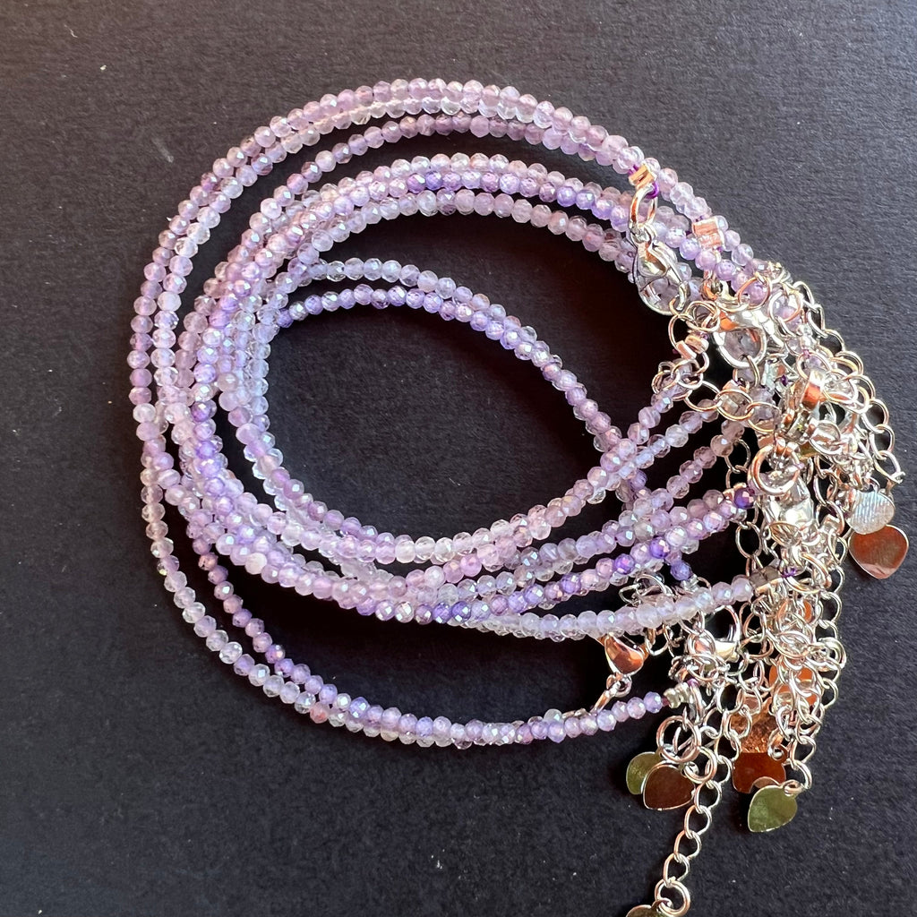 Bratara ametist 2 mm reglabila, pietre semipretioase, DRUZY.RO 1