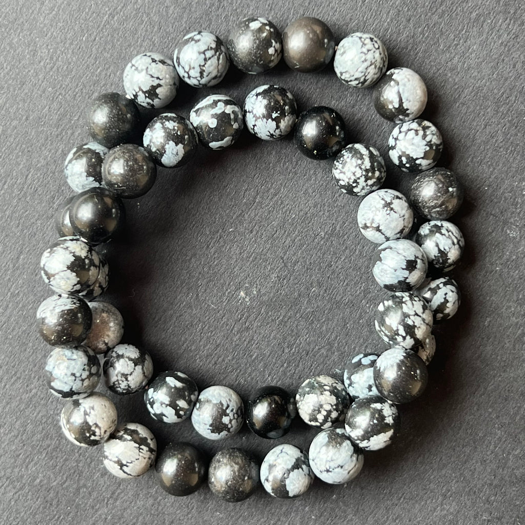Bratara obisidian fulgi de zapada 8mm, pietre semipretioase, DRUZY.RO 2