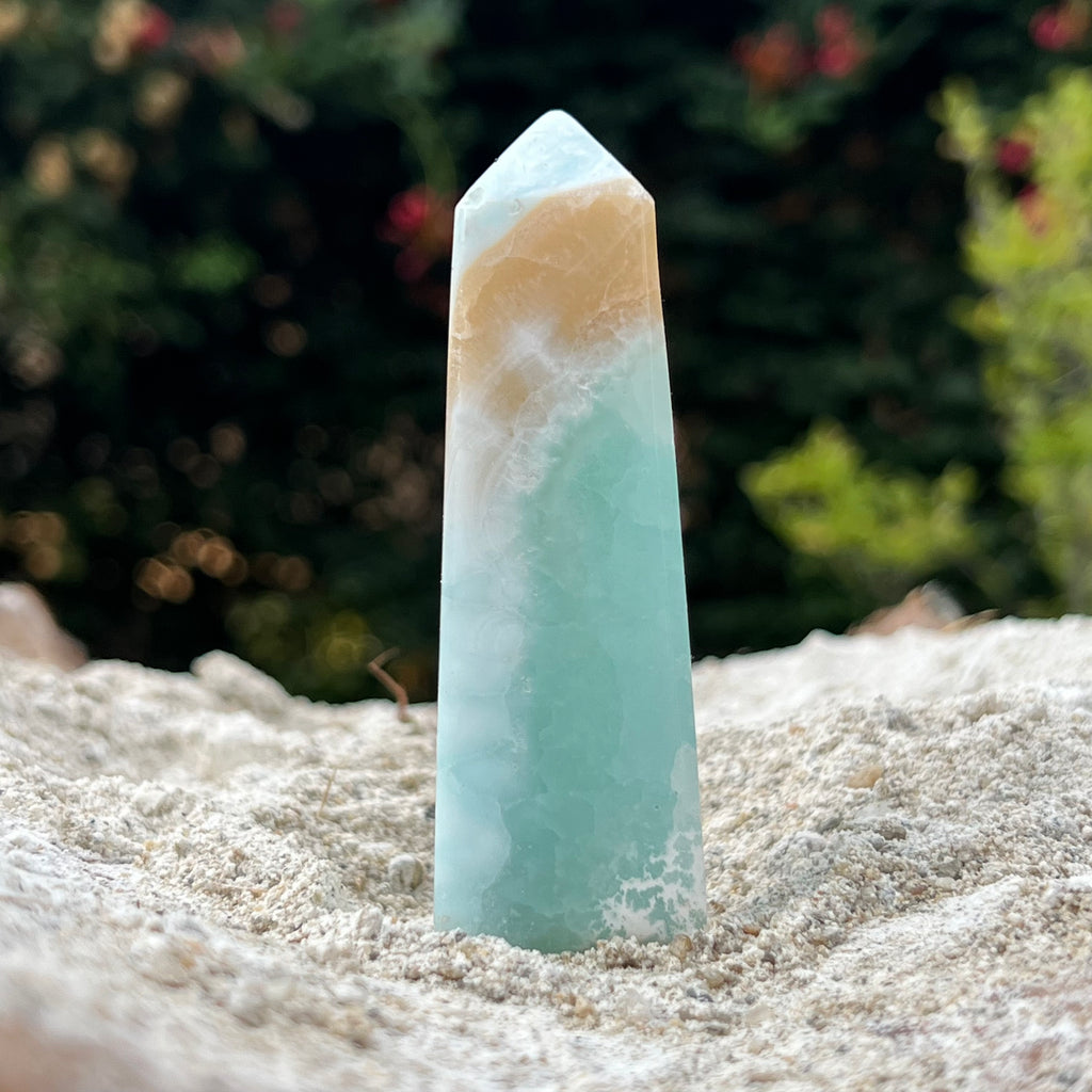 Turn/obelisc calcit albastru caraibe m9, druzy.ro, cristale 1