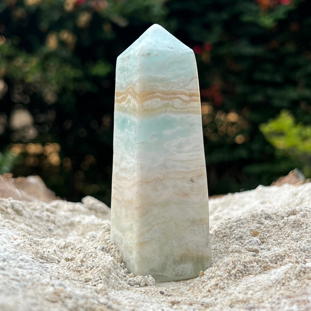 Turn/obelisc calcit albastru caraibe m1, druzy.ro, cristale 2