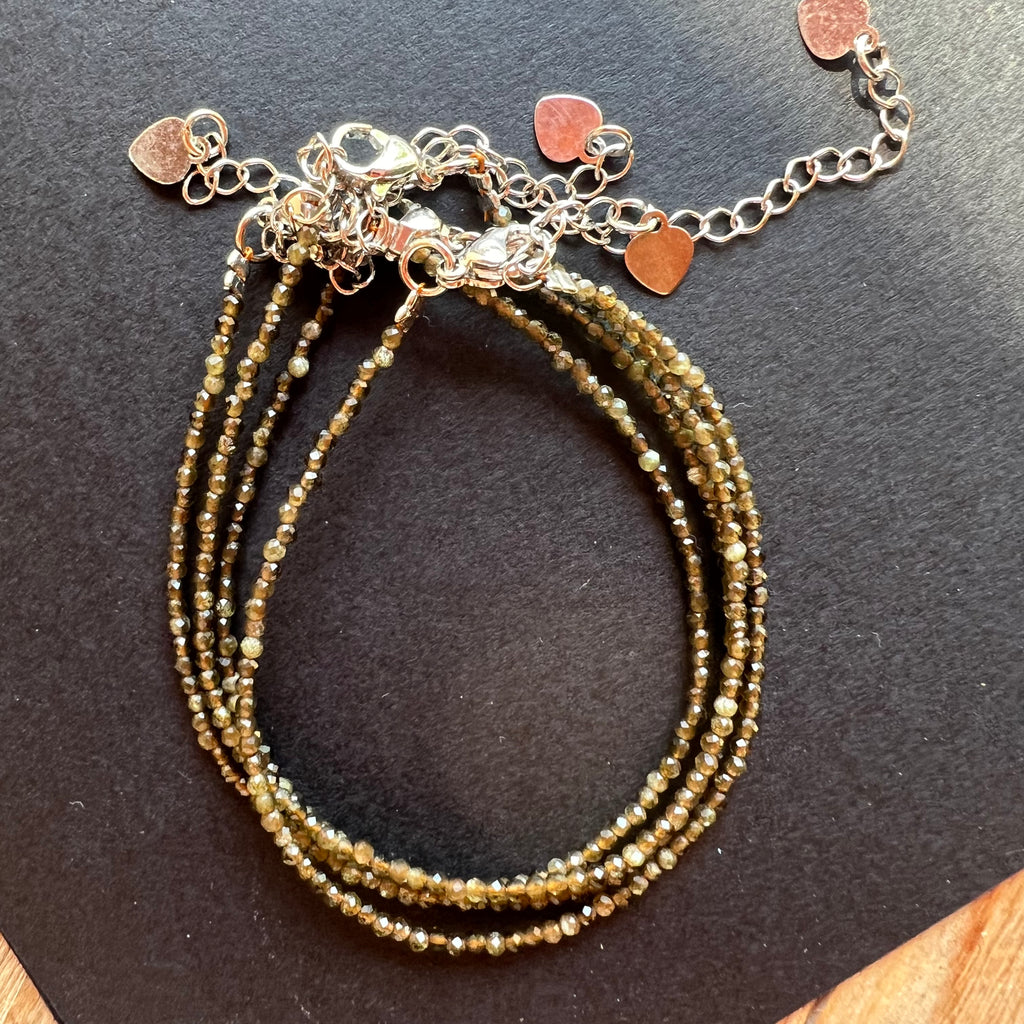 Bratara obsidian auriu curcubeu 2mm, pietre semipretioase, DRUZY.RO 6