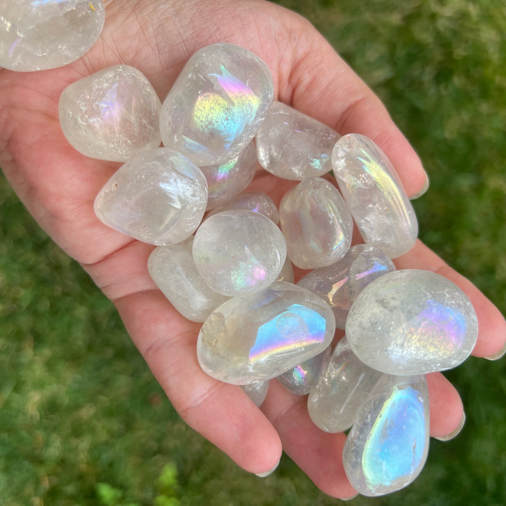 Cuart aura/ cristal de stanca aura piatra rulata, druzy.ro, cristale 3