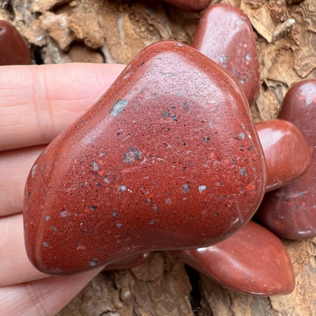Jasp rosu (visiniu) piatra rulata / palmstone, druzy.ro, cristale 3