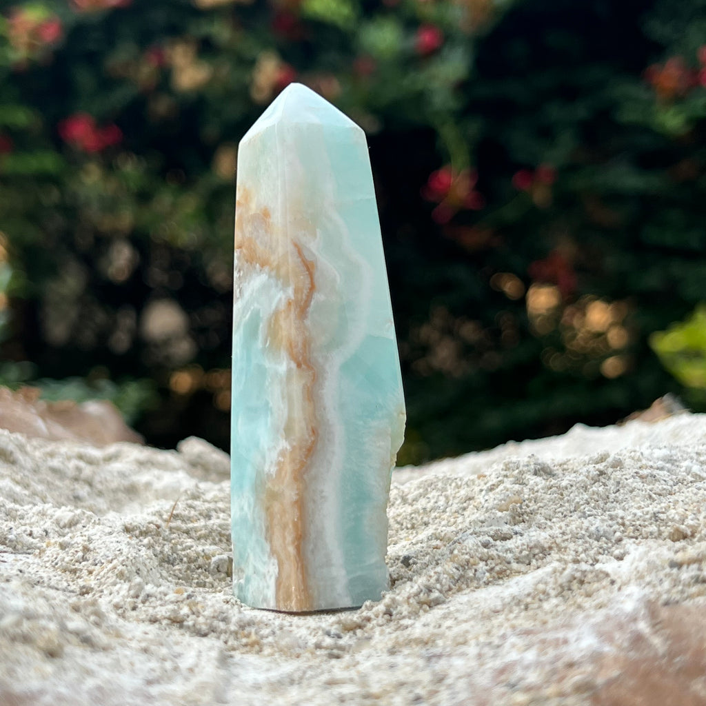 Turn/obelisc calcit albastru caraibe m8, druzy.ro, cristale 3