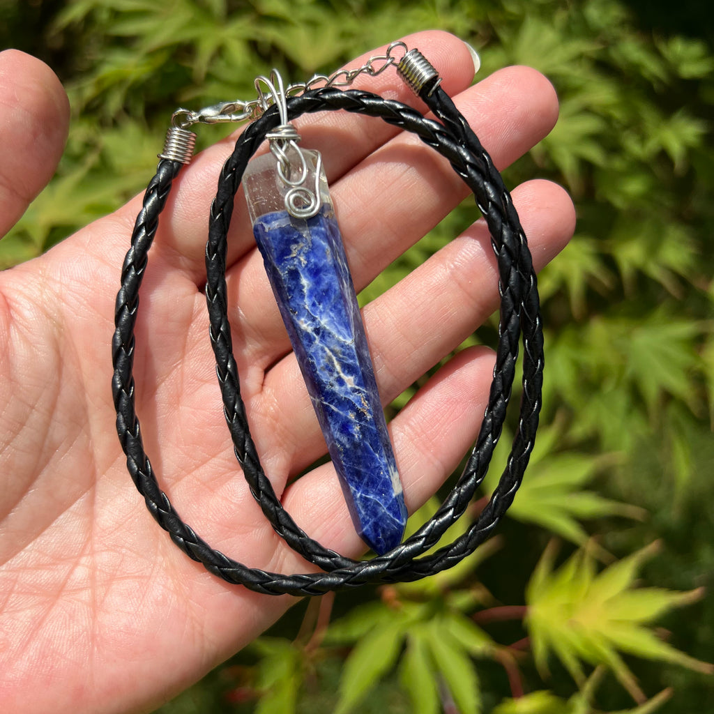 Colier pandantiv sodalit argint wire, druzy.ro, cristale 4