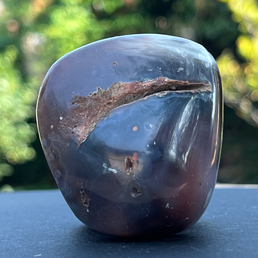 Agat rosu palm stone m2, druzy.ro, cristale 1