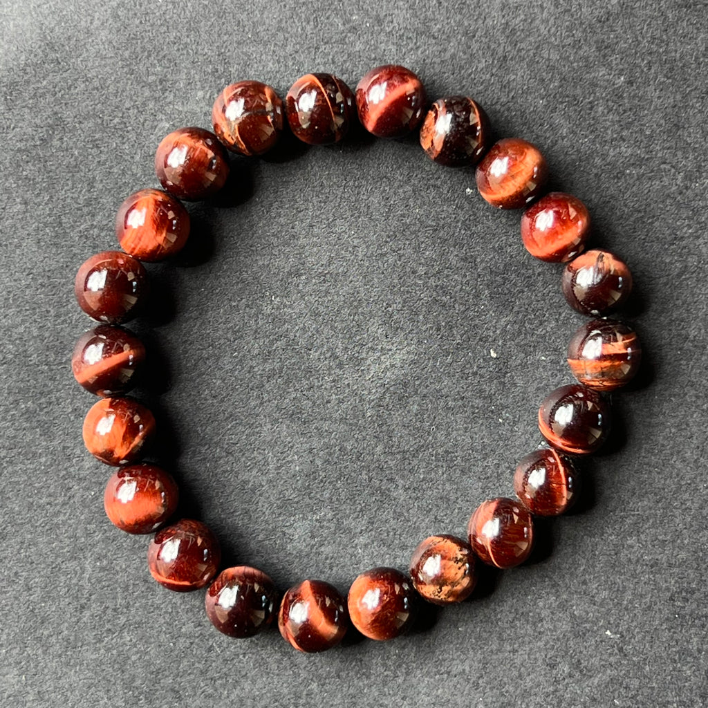 Bratara ochi de tigru rosu 8 mm, pietre semipretioase, DRUZY.RO 1