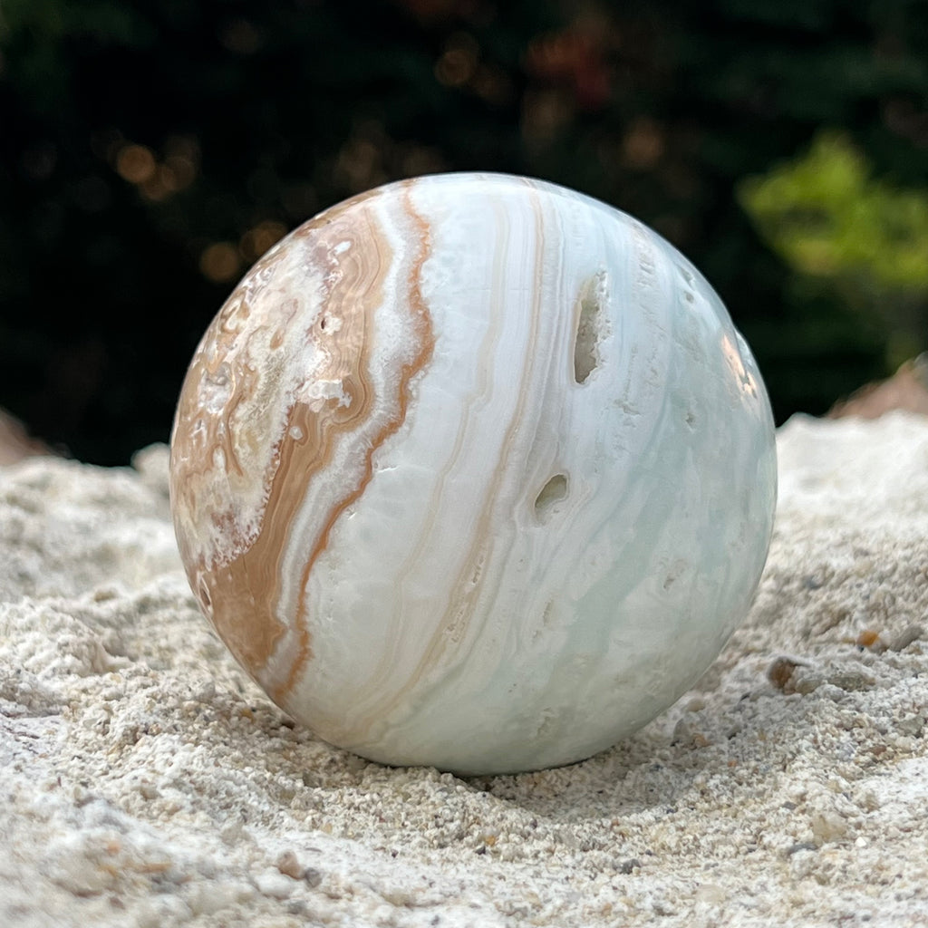 Sfera calcit albastru caraibe, druzy.ro, cristale 1