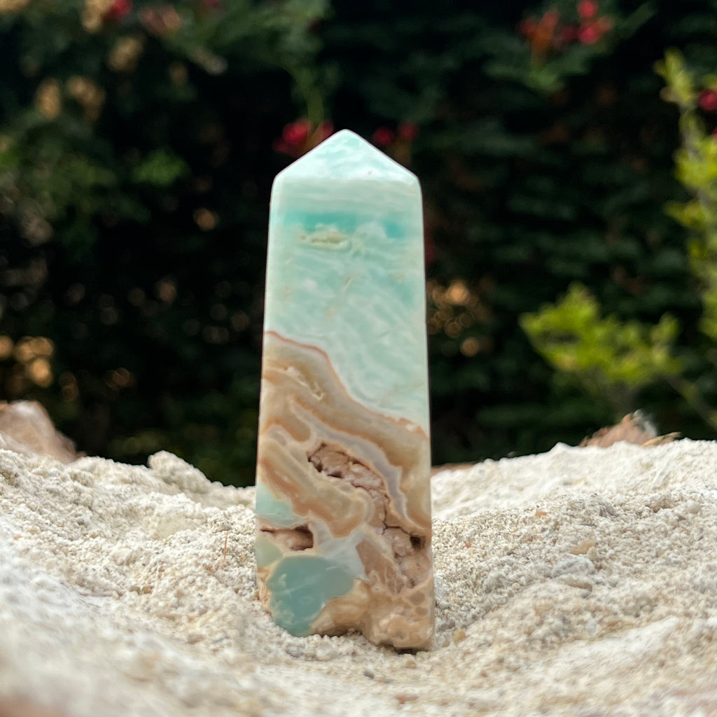 Turn/obelisc calcit albastru caraibe m3, druzy.ro, cristale 2
