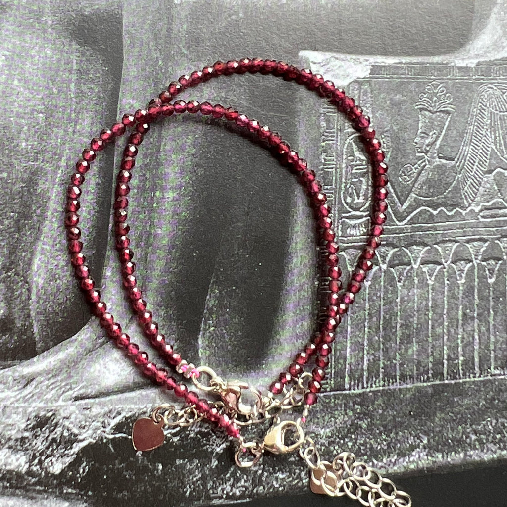 Bratara granat 2 mm reglabila m1, pietre semipretioase, DRUZY.RO 2