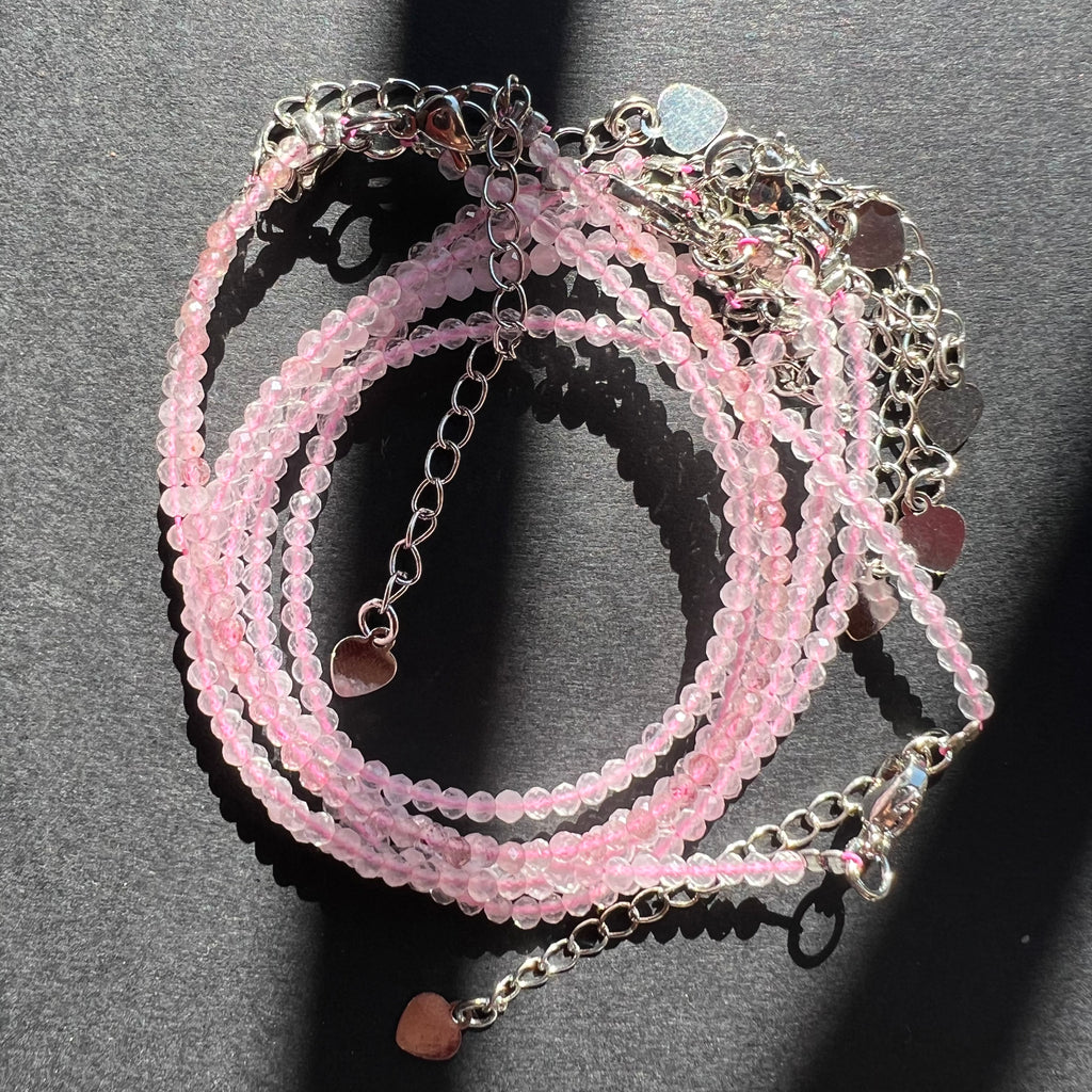 Bratara cuart roz 2 mm reglabila, m2, pietre semipretioase, DRUZY.RO 1
