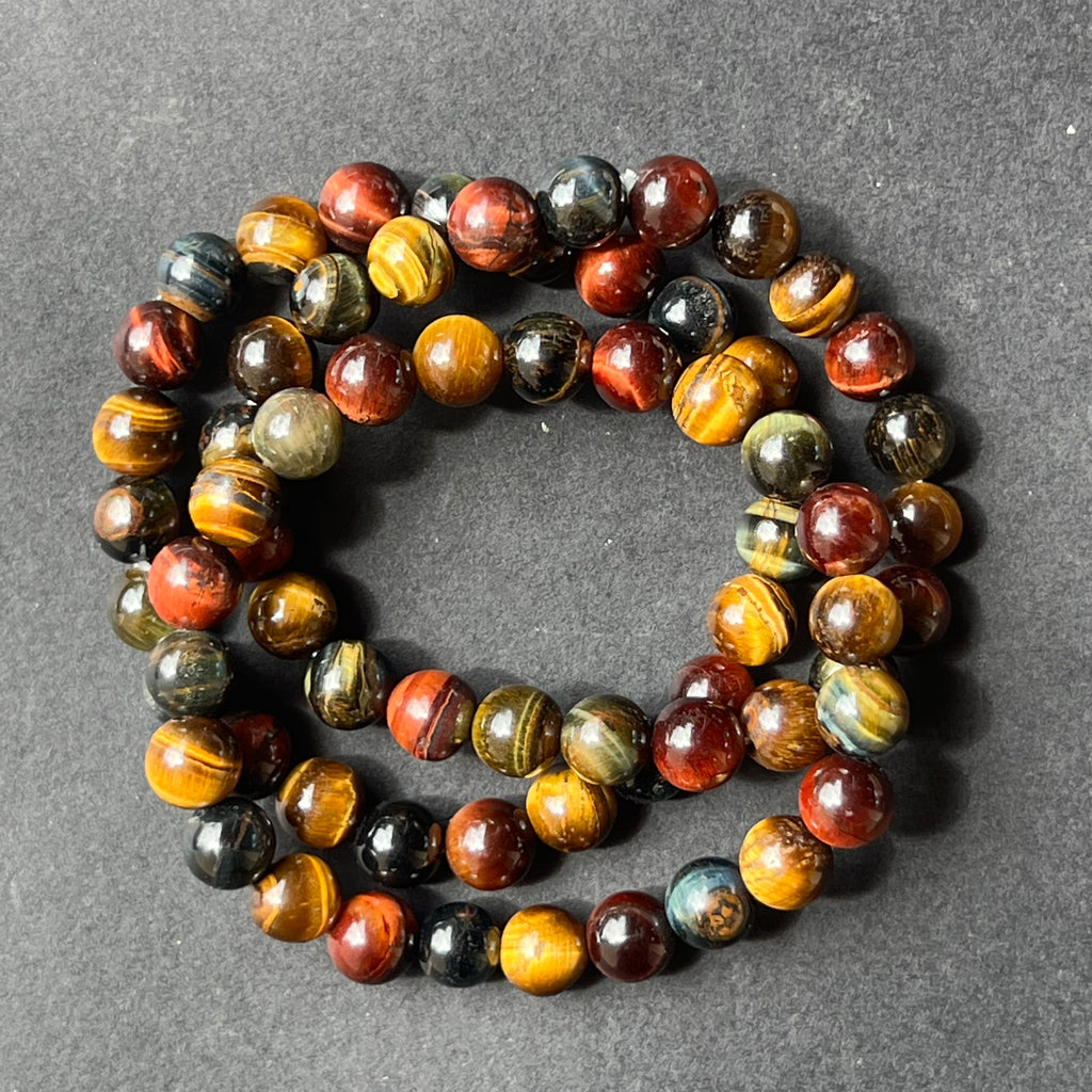 Bratara ochi de tigru colorat 8 mm, pietre semipretioase, DRUZY.RO 3
