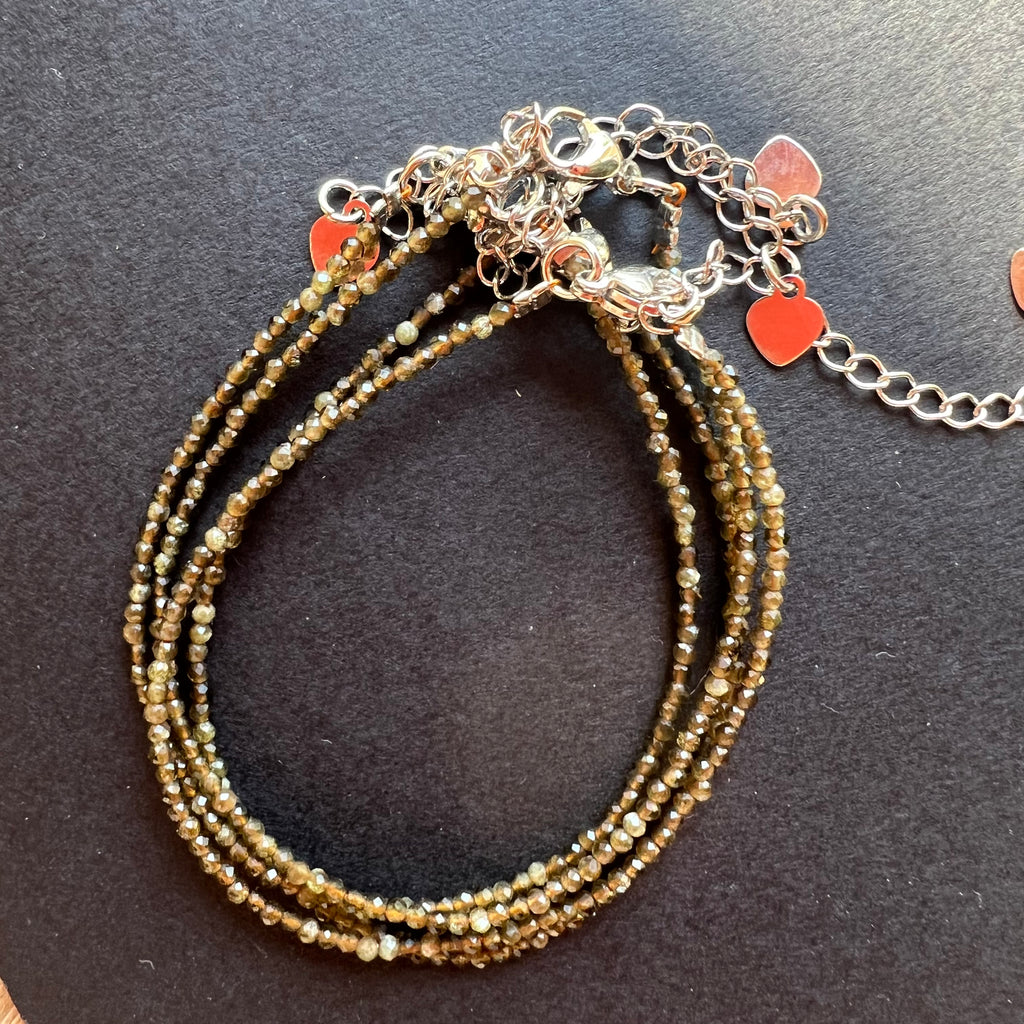 Bratara obsidian auriu curcubeu 2mm, pietre semipretioase, DRUZY.RO 2