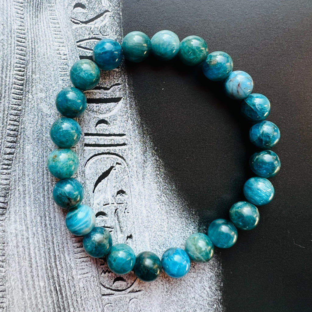 Bratara apatit 8 mm, pietre semipretioase, DRUZY.RO 2