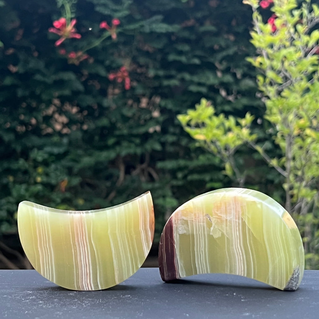 Onix verde forma luna, druzy.ro, cristale 1