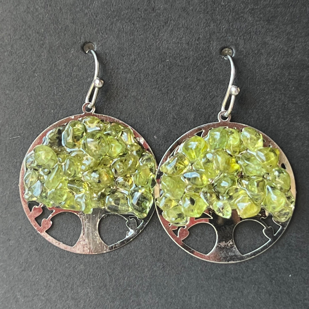 Cercei peridot Tree of Life, druzy.ro, cristale 3