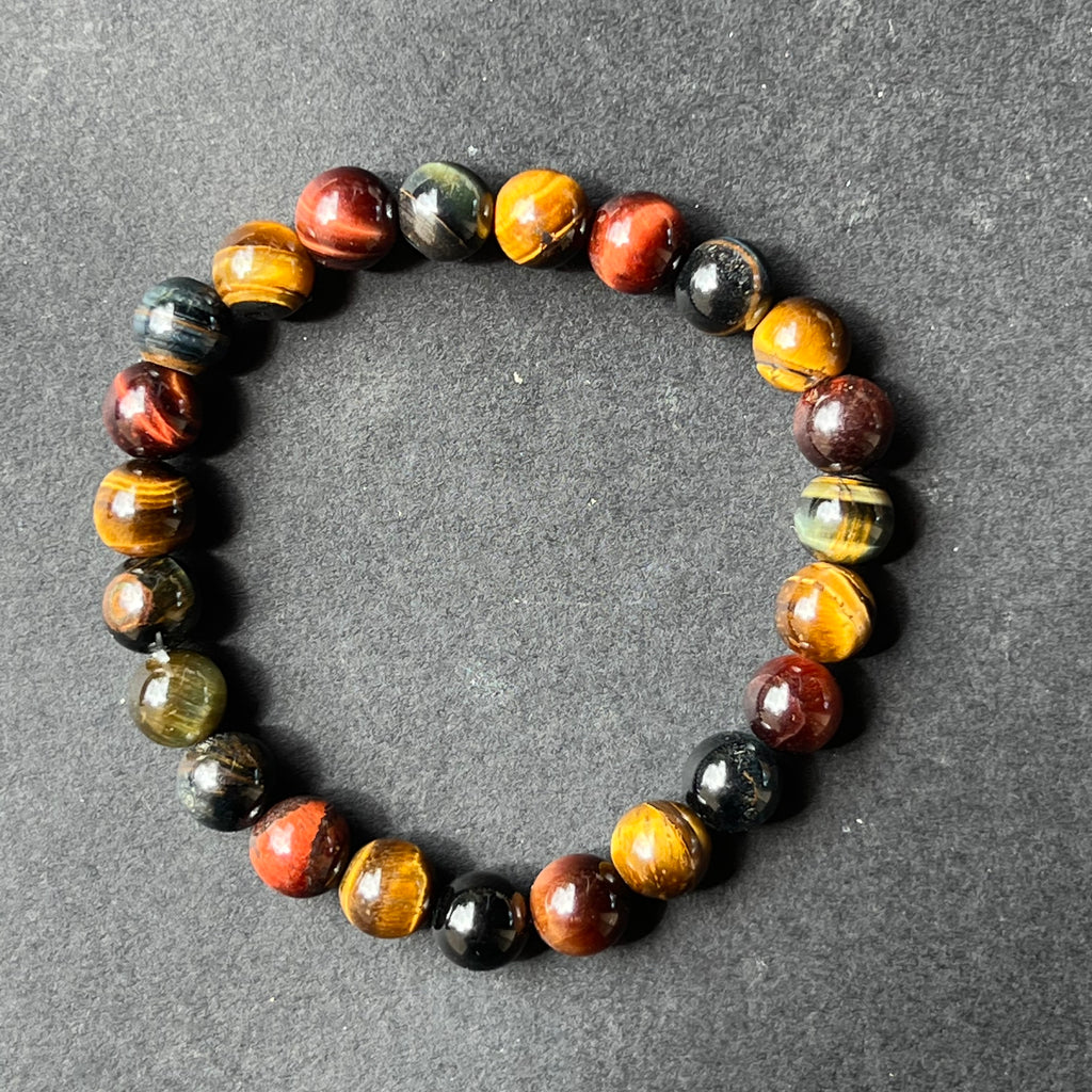 Bratara ochi de tigru colorat 8 mm, pietre semipretioase, DRUZY.RO 1