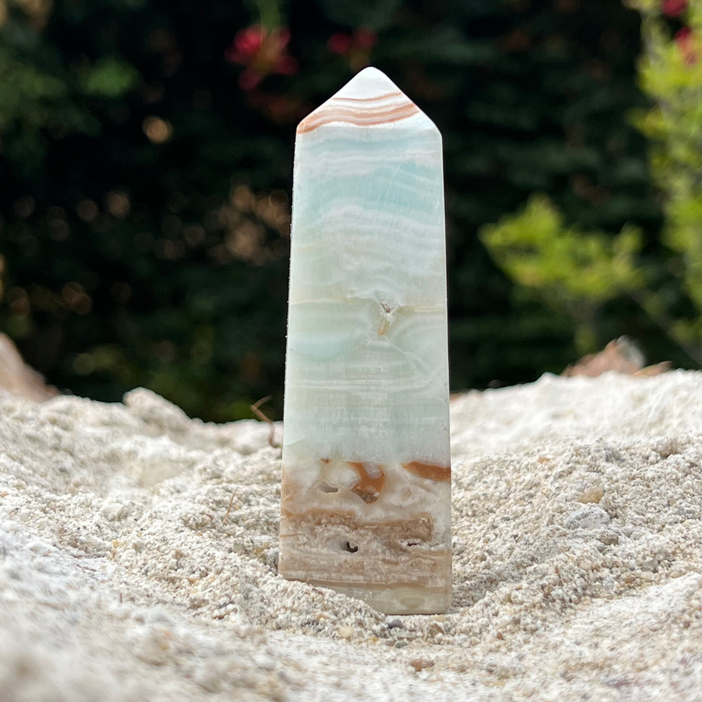 Turn/obelisc calcit albastru caraibe m4, druzy.ro, cristale 1