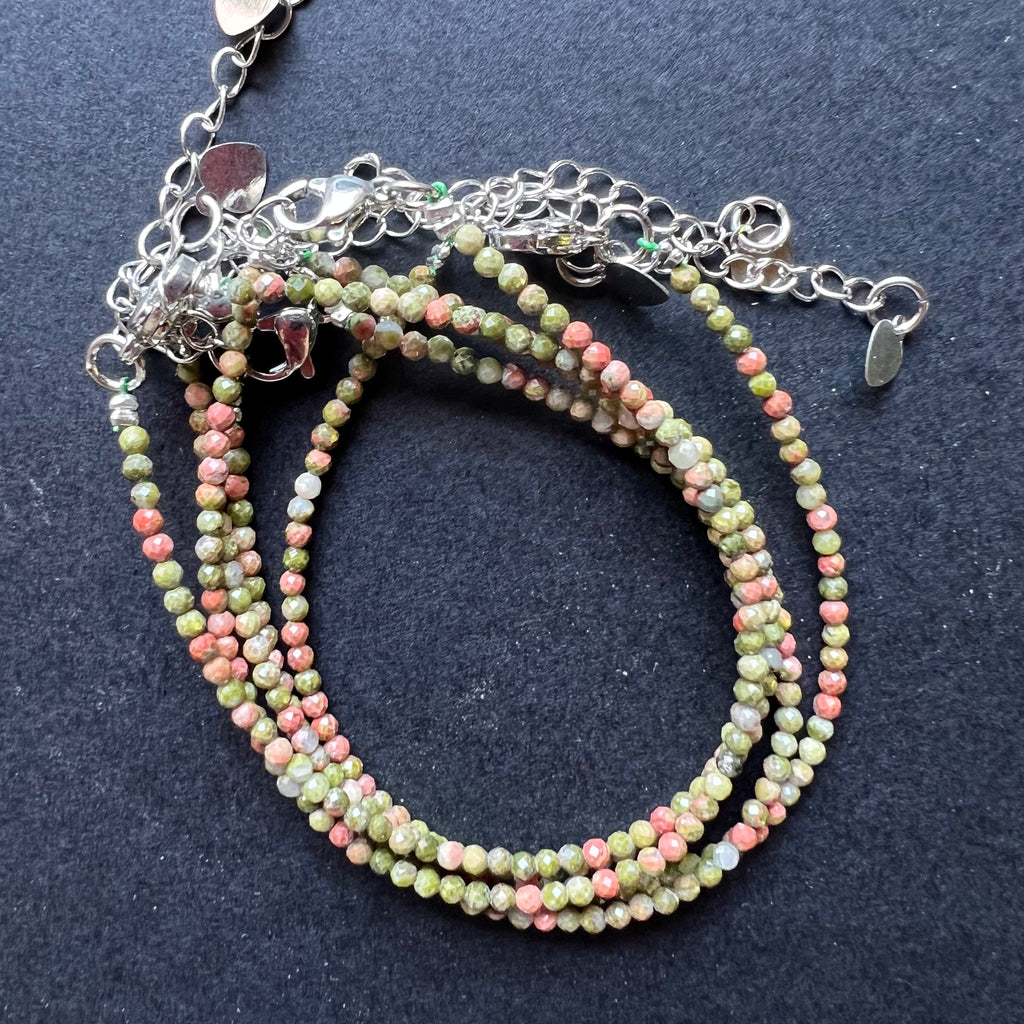 Bratara unakit 2 mm reglabila, pietre semipretioase, DRUZY.RO 1