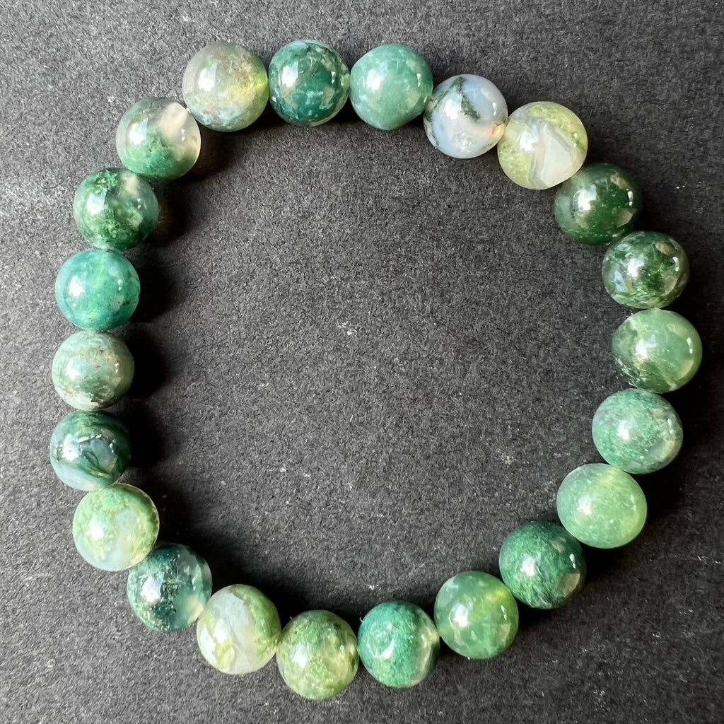 Bratara agat muschi / moss 8 mm, pietre semipretioase, DRUZY.RO 3