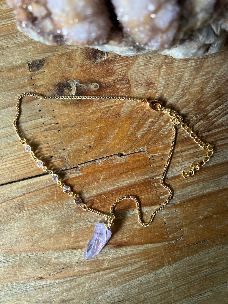 Colier Funny Feeling (placat cu aur), druzy.ro, cristale 5